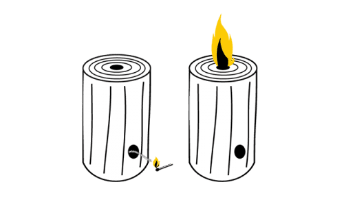 Gartenkerze Citronella - Bequemes Anzünden über seitlichen Docht