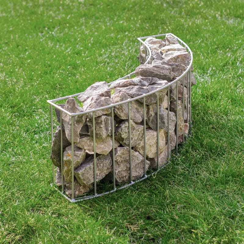 Gabionen-Beetabgrenzung mit den Maßen (L x T x H) 75 x 11 x 20 cm ist befüllbar mit Steinen, Holz, Glas usw.