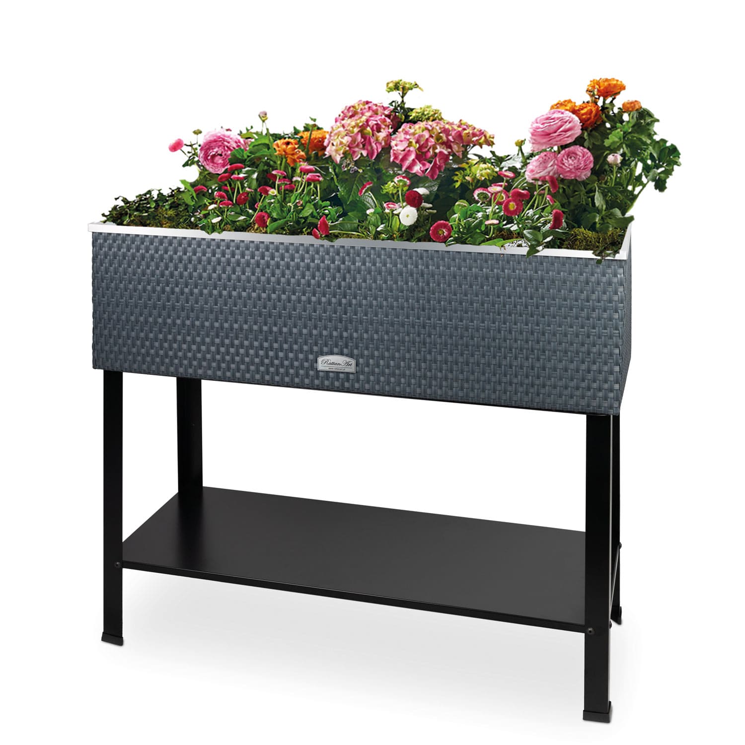 Wilk Hochbeet Kräuterbeet Grau in Rattan-Optik Wilk Hochbeet Kräuterbeet Grau in Rattan-Optik Maße (L x B x H): 95 x 40 x 85 cm