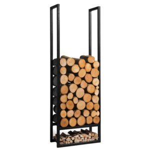 Brennholzregal Atos mit Zwischenboden zur Sortierung der Holzscheite, Maße (H x B x T): 120 x 40 x 20 cm