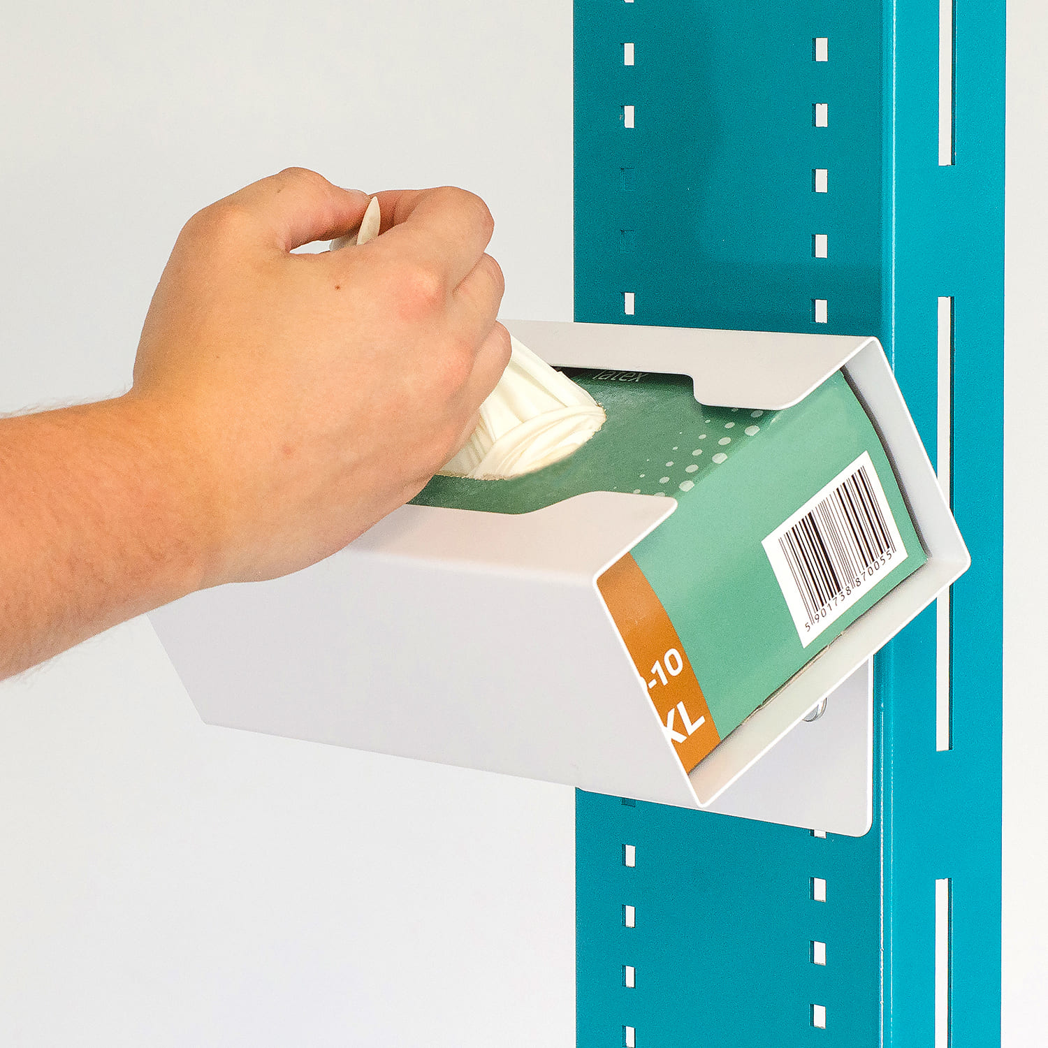 Hygienestation Set mit Halterung für Spender von Einweghandschuhen oder Papierhandtücher