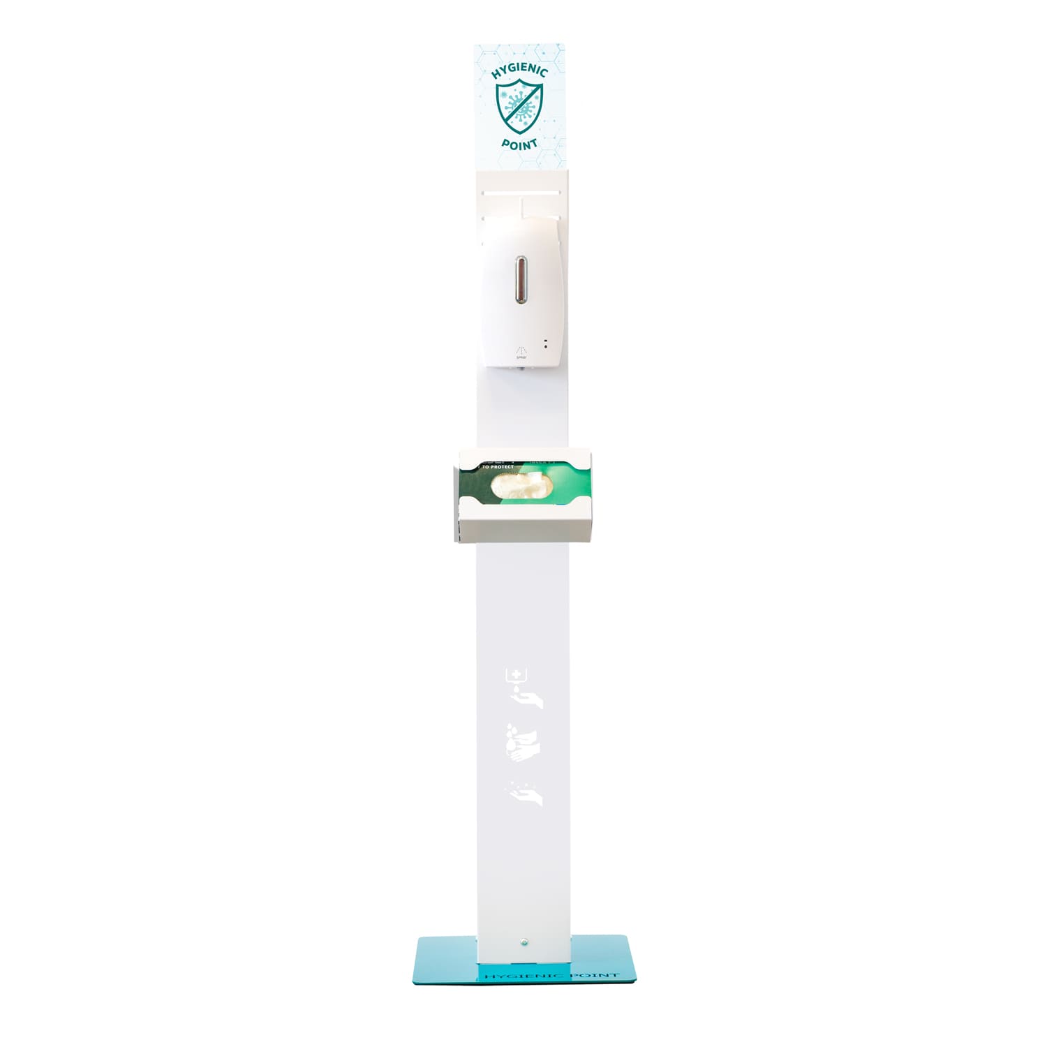 Desinfektionsständer Hygiene-Point light, Selbsttragende Konstruktion, Betrieb per Batterie