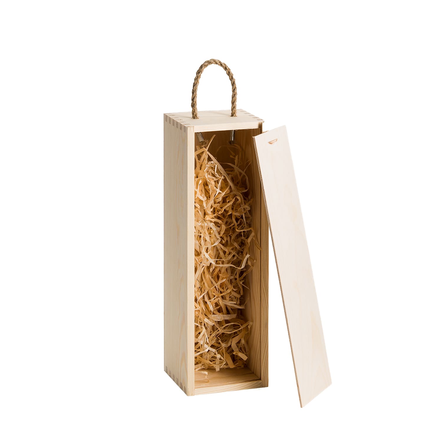 Flaschenboxen mit Schiebedeckel -inklusive Holzwolle zum Schutz der Flaschen