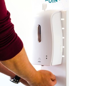 Desinfektionsständer Hygiene-Point light. Geeignet für Flüssigkeiten und Gels