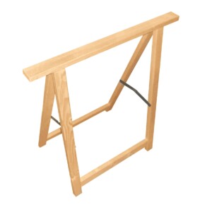 Holzklappbock Meisterklasse aus massiver Kiefer, naturbelassen mit breiter Auflage