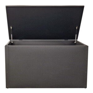 55056-aufbewahrungsbox-anthrazit Anthrazitfarbene Aufbewahrungsbox für Garten bzw. Terrasse, geschlossen